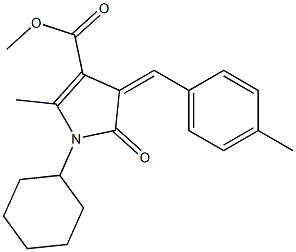 methyl 1-cyclohexyl-2-methyl-4-(4-methylbenzylidene)-5-oxo-4,5-dihydro-1H-pyrrole-3-carboxylate,,结构式