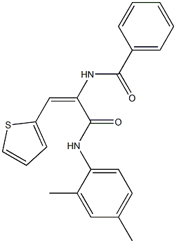 N-[1-[(2,4-dimethylanilino)carbonyl]-2-(2-thienyl)vinyl]benzamide 化学構造式