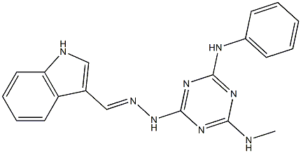 1H-indole-3-carbaldehyde [4-anilino-6-(methylamino)-1,3,5-triazin-2-yl]hydrazone Struktur