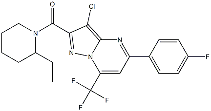  3-chloro-2-[(2-ethyl-1-piperidinyl)carbonyl]-5-(4-fluorophenyl)-7-(trifluoromethyl)pyrazolo[1,5-a]pyrimidine