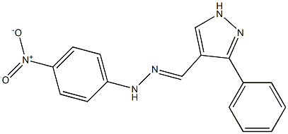 3-phenyl-1H-pyrazole-4-carbaldehyde {4-nitrophenyl}hydrazone,,结构式