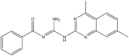 N''-benzoyl-N-(4,7-dimethyl-2-quinazolinyl)guanidine 化学構造式