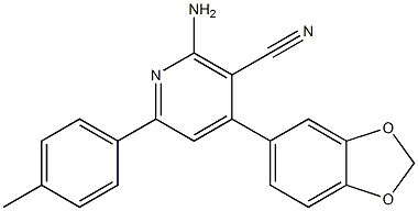 2-amino-4-(1,3-benzodioxol-5-yl)-6-(4-methylphenyl)nicotinonitrile 结构式