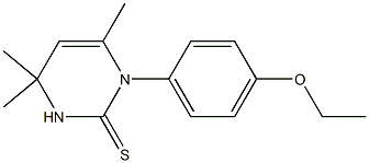 1-(4-ethoxyphenyl)-4,4,6-trimethyl-3,4-dihydro-2(1H)-pyrimidinethione Struktur