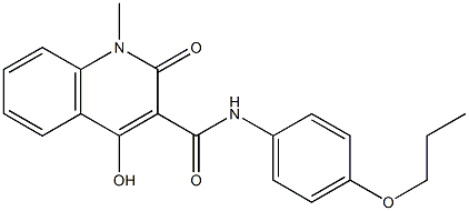 4-hydroxy-1-methyl-2-oxo-N-(4-propoxyphenyl)-1,2-dihydroquinoline-3-carboxamide 化学構造式