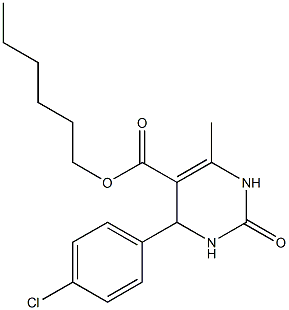 hexyl 4-(4-chlorophenyl)-6-methyl-2-oxo-1,2,3,4-tetrahydro-5-pyrimidinecarboxylate Structure