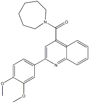 4-(1-azepanylcarbonyl)-2-(3,4-dimethoxyphenyl)quinoline,,结构式