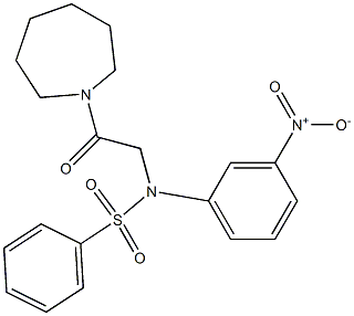 N-(2-azepan-1-yl-2-oxoethyl)-N-{3-nitrophenyl}benzenesulfonamide 化学構造式