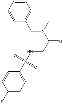N-benzyl-2-{[(4-fluorophenyl)sulfonyl]amino}-N-methylacetamide Struktur