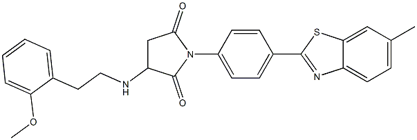 3-{[2-(2-methoxyphenyl)ethyl]amino}-1-[4-(6-methyl-1,3-benzothiazol-2-yl)phenyl]-2,5-pyrrolidinedione Structure