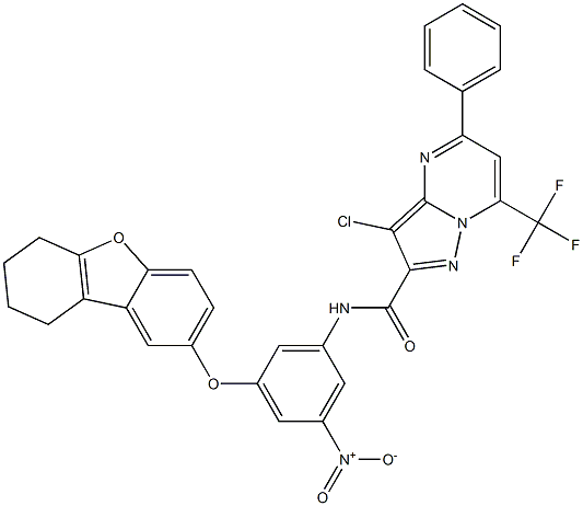 3-chloro-N-[3-nitro-5-(6,7,8,9-tetrahydrodibenzo[b,d]furan-2-yloxy)phenyl]-5-phenyl-7-(trifluoromethyl)pyrazolo[1,5-a]pyrimidine-2-carboxamide