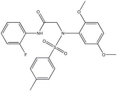 2-{2,5-dimethoxy[(4-methylphenyl)sulfonyl]anilino}-N-(2-fluorophenyl)acetamide