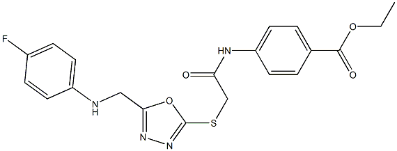 ethyl 4-{[({5-[(4-fluoroanilino)methyl]-1,3,4-oxadiazol-2-yl}sulfanyl)acetyl]amino}benzoate Structure