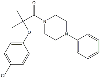 4-chlorophenyl 1,1-dimethyl-2-oxo-2-(4-phenyl-1-piperazinyl)ethyl ether Struktur