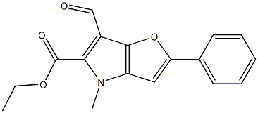 ethyl 6-formyl-4-methyl-2-phenyl-4H-furo[3,2-b]pyrrole-5-carboxylate Struktur