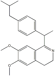 1-[1-(4-isobutylphenyl)ethyl]-6,7-dimethoxy-3,4-dihydroisoquinoline 化学構造式