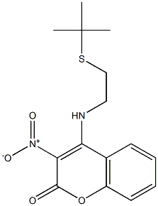 4-{[2-(tert-butylsulfanyl)ethyl]amino}-3-nitro-2H-chromen-2-one,,结构式
