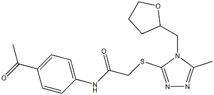 N-(4-acetylphenyl)-2-{[5-methyl-4-(tetrahydrofuran-2-ylmethyl)-4H-1,2,4-triazol-3-yl]sulfanyl}acetamide Structure