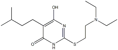 2-{[2-(diethylamino)ethyl]sulfanyl}-6-hydroxy-5-isopentyl-4(3H)-pyrimidinone,,结构式