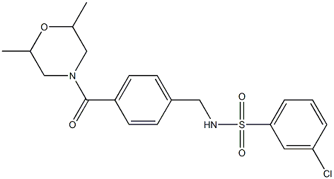 3-chloro-N-{4-[(2,6-dimethyl-4-morpholinyl)carbonyl]benzyl}benzenesulfonamide Structure