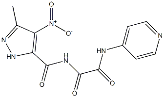 4-nitro-3-methyl-N-[oxo(4-pyridinylamino)acetyl]-1H-pyrazole-5-carboxamide Struktur