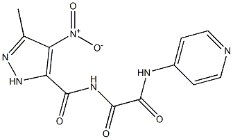 4-nitro-3-methyl-N-[oxo(4-pyridinylamino)acetyl]-1H-pyrazole-5-carboxamide,,结构式