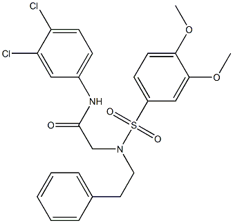 N-(3,4-dichlorophenyl)-2-[[(3,4-dimethoxyphenyl)sulfonyl](2-phenylethyl)amino]acetamide Structure