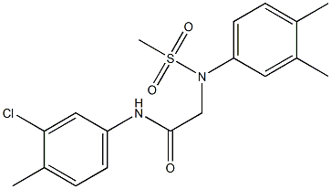 N-(3-chloro-4-methylphenyl)-2-[3,4-dimethyl(methylsulfonyl)anilino]acetamide Struktur