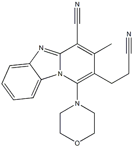 2-(2-cyanoethyl)-3-methyl-1-(4-morpholinyl)pyrido[1,2-a]benzimidazole-4-carbonitrile Struktur