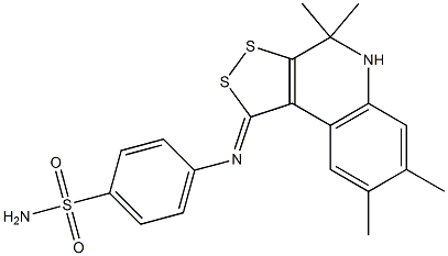 4-[(4,4,7,8-tetramethyl-4,5-dihydro-1H-[1,2]dithiolo[3,4-c]quinolin-1-ylidene)amino]benzenesulfonamide Struktur