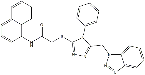 2-{[5-(1H-1,2,3-benzotriazol-1-ylmethyl)-4-phenyl-4H-1,2,4-triazol-3-yl]sulfanyl}-N-(1-naphthyl)acetamide|