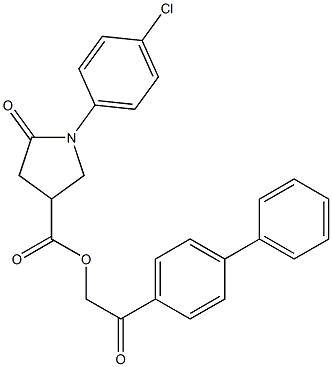 2-[1,1'-biphenyl]-4-yl-2-oxoethyl 1-(4-chlorophenyl)-5-oxo-3-pyrrolidinecarboxylate,,结构式