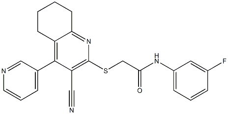 2-{[3-cyano-4-(3-pyridinyl)-5,6,7,8-tetrahydro-2-quinolinyl]sulfanyl}-N-(3-fluorophenyl)acetamide Structure