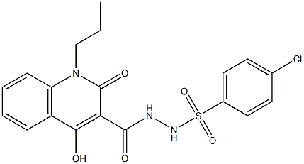 4-chloro-N'-[(4-hydroxy-2-oxo-1-propyl-1,2-dihydroquinolin-3-yl)carbonyl]benzenesulfonohydrazide 化学構造式