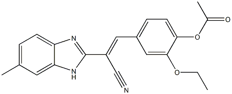4-[2-cyano-2-(6-methyl-1H-benzimidazol-2-yl)vinyl]-2-ethoxyphenyl acetate Structure