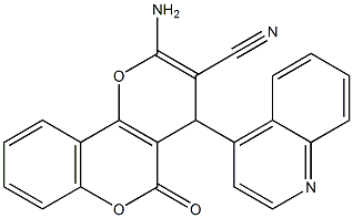2-amino-5-oxo-4-(4-quinolinyl)-4H,5H-pyrano[3,2-c]chromene-3-carbonitrile Structure