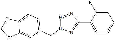 2-(1,3-benzodioxol-5-ylmethyl)-5-(2-fluorophenyl)-2H-tetraazole Structure