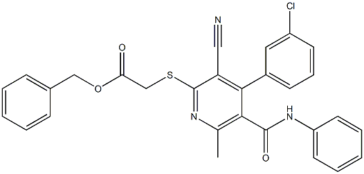  benzyl {[5-(anilinocarbonyl)-4-(3-chlorophenyl)-3-cyano-6-methyl-2-pyridinyl]sulfanyl}acetate