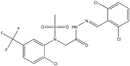 N-[2-chloro-5-(trifluoromethyl)phenyl]-N-{2-[2-(2,6-dichlorobenzylidene)hydrazino]-2-oxoethyl}methanesulfonamide,,结构式