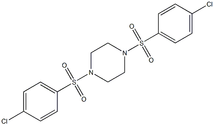 1,4-bis[(4-chlorophenyl)sulfonyl]piperazine Struktur
