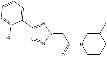 1-{[5-(2-chlorophenyl)-2H-tetraazol-2-yl]acetyl}-3-methylpiperidine 结构式