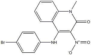 4-(4-bromoanilino)-3-nitro-1-methyl-2(1H)-quinolinone,,结构式