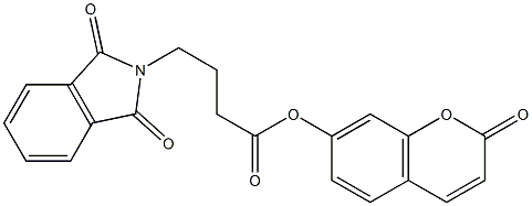 2-oxo-2H-chromen-7-yl 4-(1,3-dioxo-1,3-dihydro-2H-isoindol-2-yl)butanoate 化学構造式