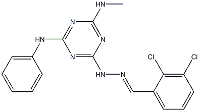 2,3-dichlorobenzaldehyde [4-anilino-6-(methylamino)-1,3,5-triazin-2-yl]hydrazone 化学構造式