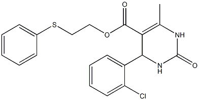 2-(phenylsulfanyl)ethyl 4-(2-chlorophenyl)-6-methyl-2-oxo-1,2,3,4-tetrahydropyrimidine-5-carboxylate,,结构式