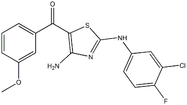 [4-amino-2-(3-chloro-4-fluoroanilino)-1,3-thiazol-5-yl](3-methoxyphenyl)methanone Structure