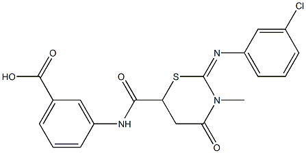  3-[({2-[(3-chlorophenyl)imino]-3-methyl-4-oxo-1,3-thiazinan-6-yl}carbonyl)amino]benzoic acid