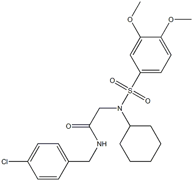 N-(4-chlorobenzyl)-2-{cyclohexyl[(3,4-dimethoxyphenyl)sulfonyl]amino}acetamide Struktur