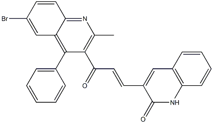 3-[3-(6-bromo-2-methyl-4-phenyl-3-quinolinyl)-3-oxo-1-propenyl]-2(1H)-quinolinone,,结构式