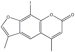 9-iodo-3,5-dimethyl-7H-furo[3,2-g]chromen-7-one 结构式